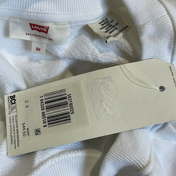 Levi's Womens 2X-Large Sweatshirt Stretch Long Sleeve White w/ Silver Logo New - Picture 7 of 10